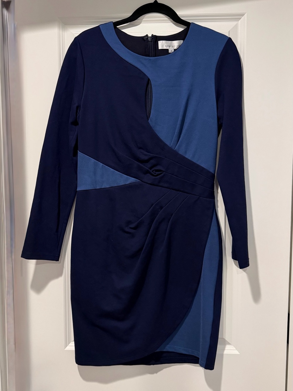 Adelyn Rae Navy and Blue Long Sleeve Dress
